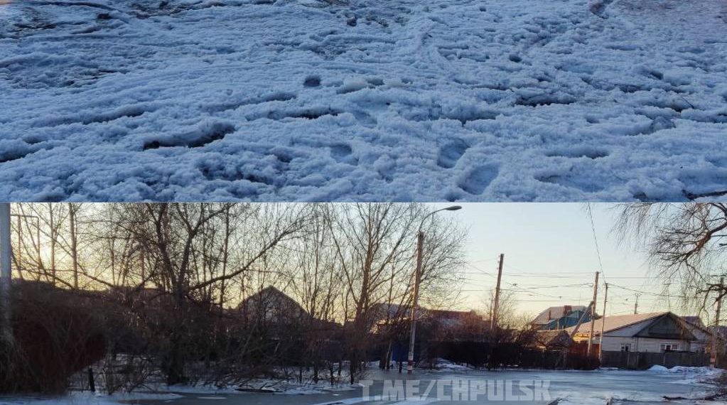В Ульяновске снег, вода, трамваи не ходят