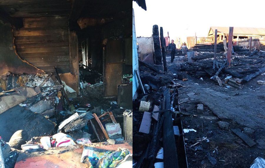 16 апреля в Майнском районе сгорело целое домохозяйство, включая трактор