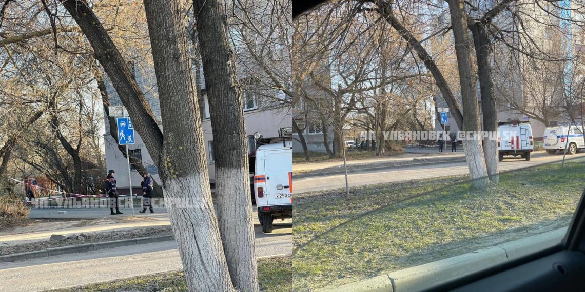 10 апреля в центре Ульяновска на Минаева силовики оцепили двор из-за подозрительного предмета