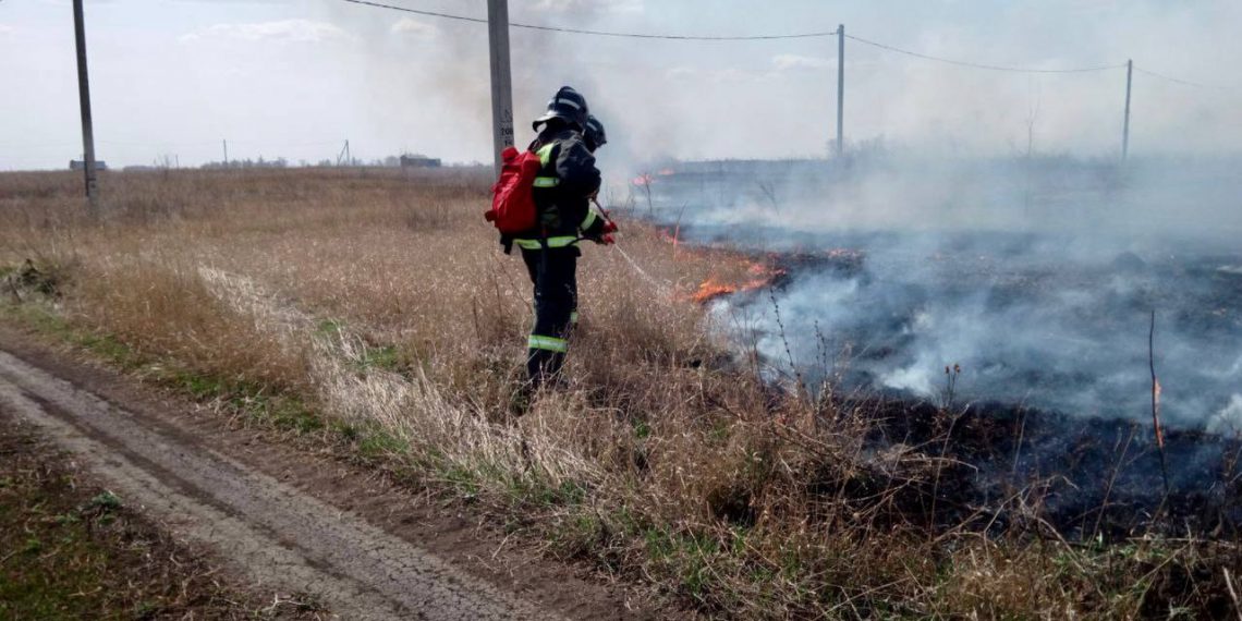 20 апреля в ульяновской деревне Кувшиновка тушили масштабный ландшафтный пожар