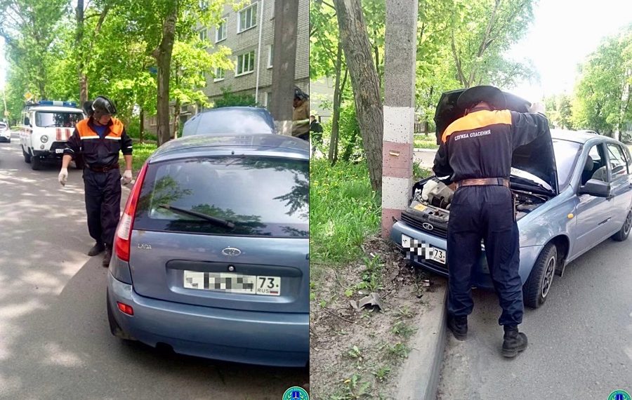 11 мая на улице Маяковского в Ульяновске девушка на «Калине» протаранила бетонный столб