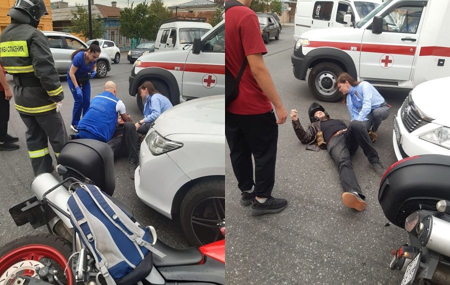 Глава ульяновского Минздрава лично оказала помощь пострадавшему в ДТП мотоциклисту