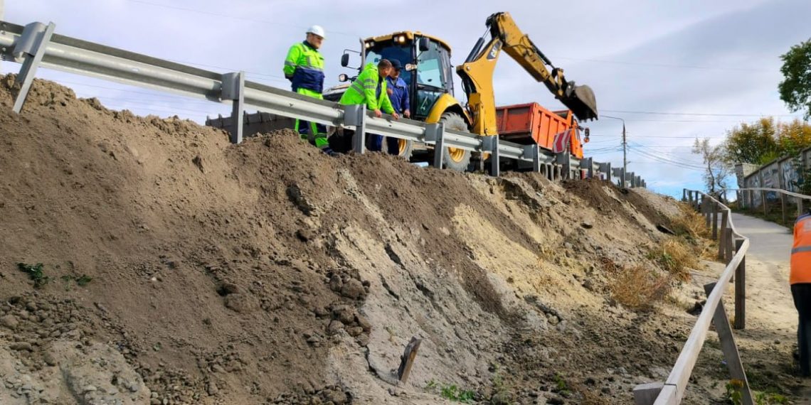 На объездной дороге у Минаевского моста в Ульяновске восстанавливают посыпавшийся откос