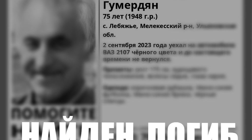 Пропавшего пенсионера из села Лебяжье Ульяновской области нашли погибшим