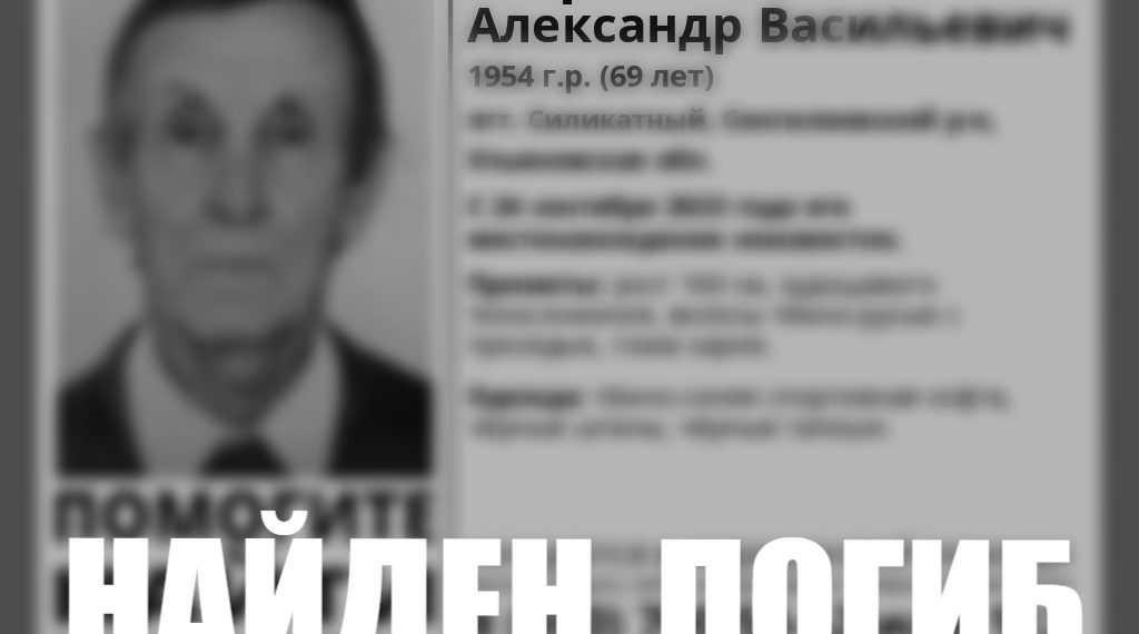 Пропавший пенсионер из Силикатного найден погибшим