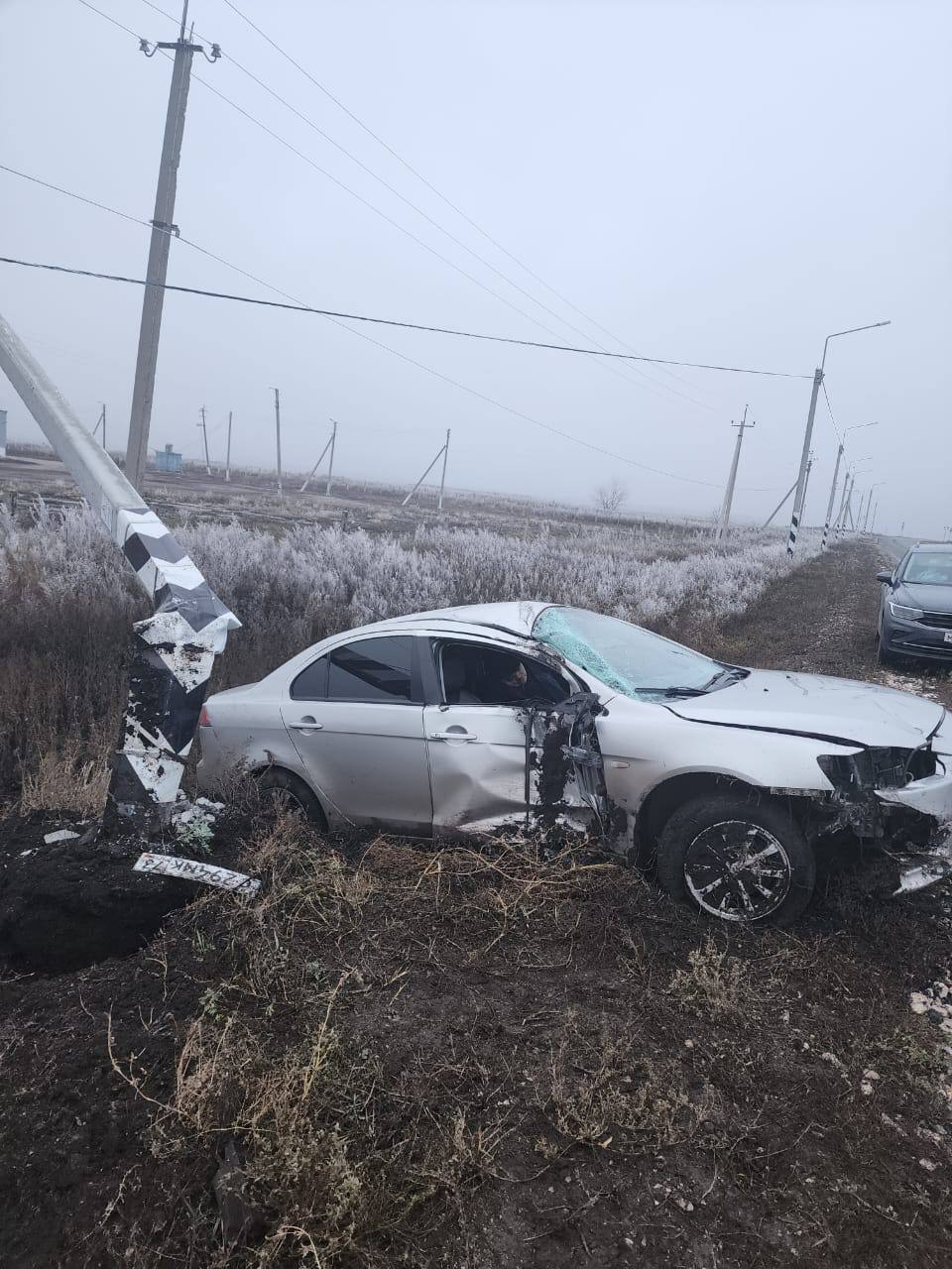 Водитель Mitsubishi погиб при столкновении со столбом в Мелекесском районе  - Ульяновск