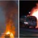 Вечером 9 декабря на дорогах Ульяновской области загорелись фура и автобус — видео