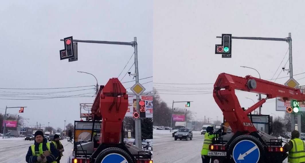 В Ульяновске ветром сдувало дорожные знаки, светофоры и автобусные остановки