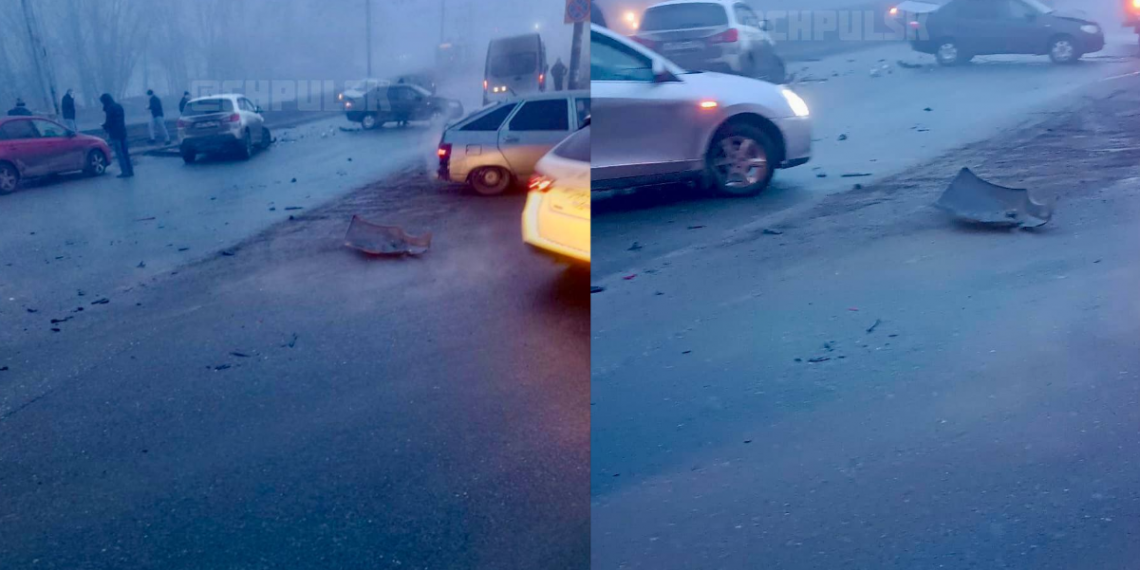 Из-за дорожного замеса на Доватора в сторону центра Ульяновска образовалась пробка