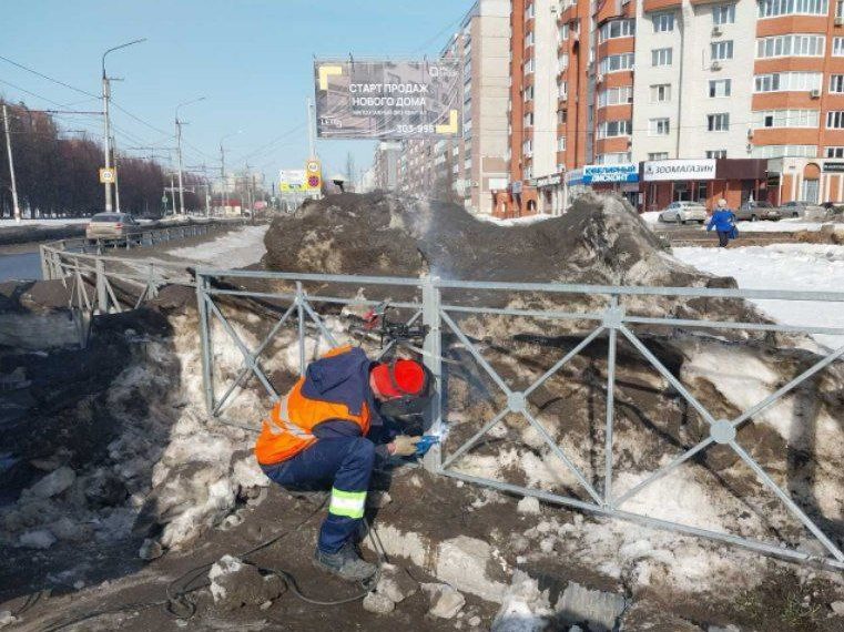 Таяние снега в Ульяновске вскрыло поломанные деревья и ограждения