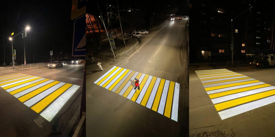 Новые проекционные пешеходные переходы появились в Ульяновске