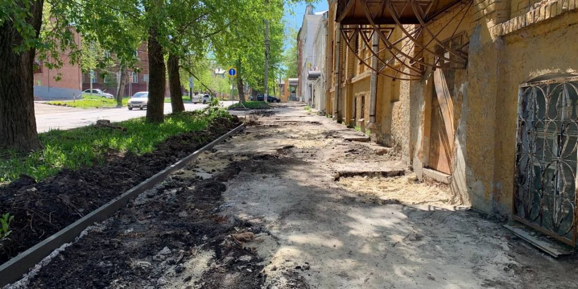 Ульяновская мэрия начала ремонтировать переулок Комсомольский в центре города