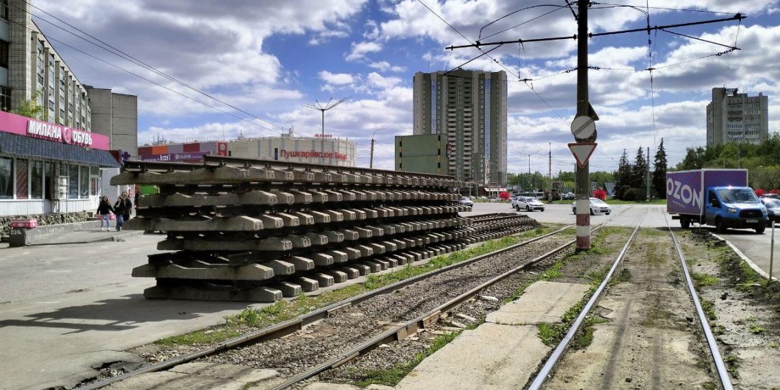 На «Пушкарёвском кольце» в Ульяновске поменяют трамвайные рельсы