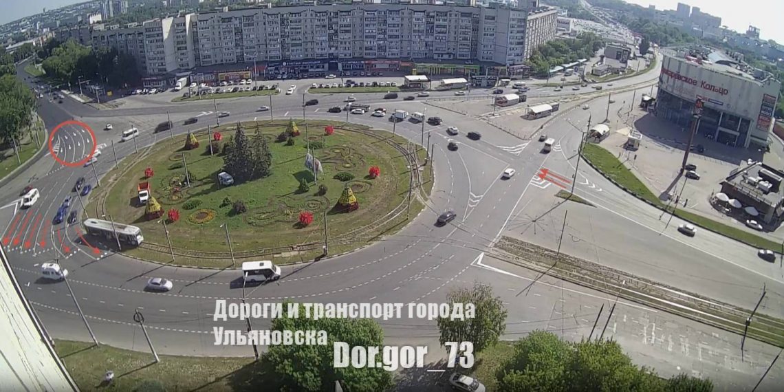 На Пушкарёвском кольце в Ульяновске появилась новая термопластовая разметка