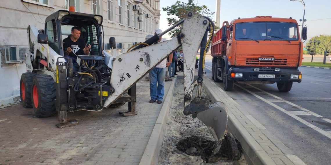 «Зелёные прямоугольники» начали делать на улице Гончарова в Ульяновске