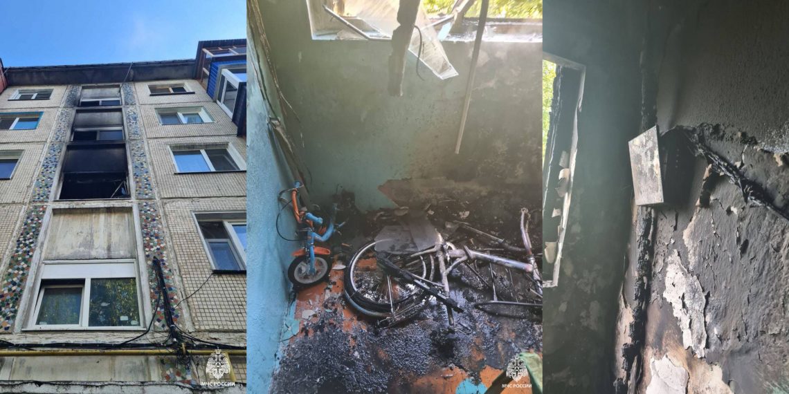 На Рябикова в Ульяновске выгорел подъезд пятиэтажки, эвакуировали девять человек