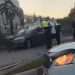 Ford Mondeo протаранил ворота Центробанка на Гончарова