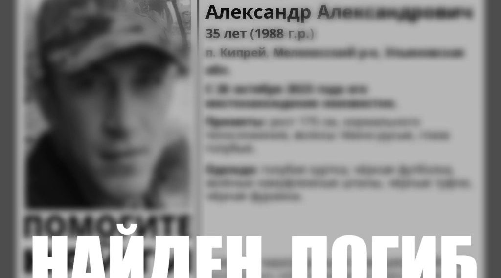 Пропавшего жителя Ульяновской области нашли мёртвым