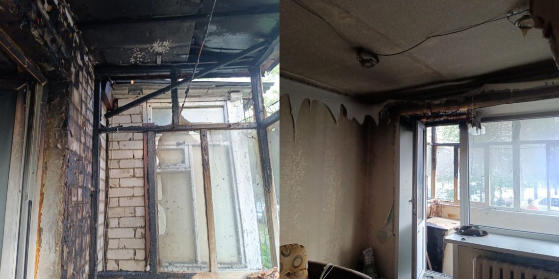 Пожар на балконе в Засвияжье ликвидировали ульяновские огнеборцы