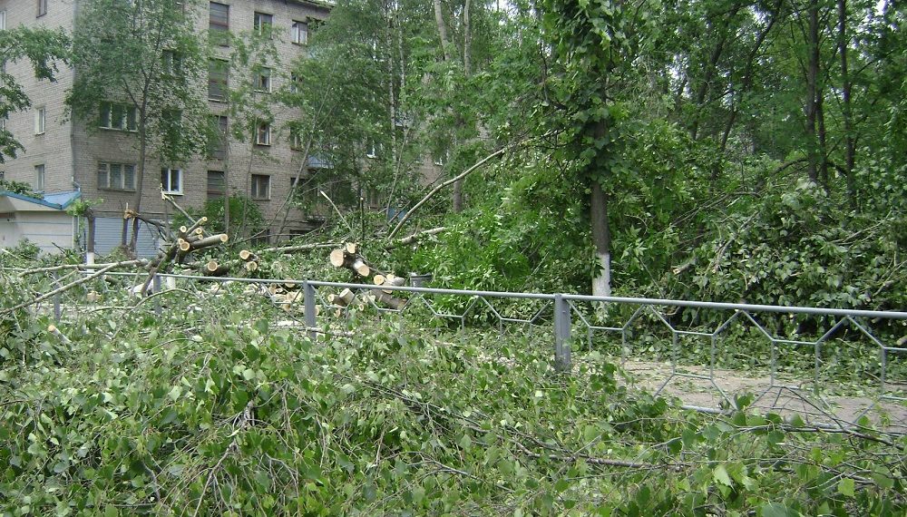 Около ульяновского ТЦ спасатели ликвидировали последствия непогоды