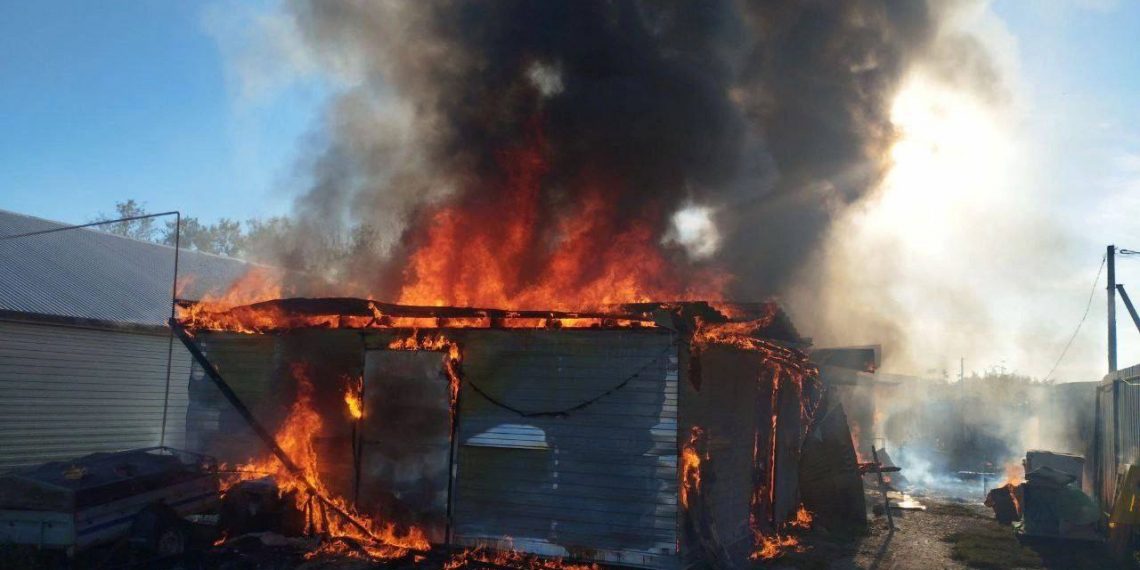 Семейная фермерская птицефабрика сгорела в Ульяновском районе