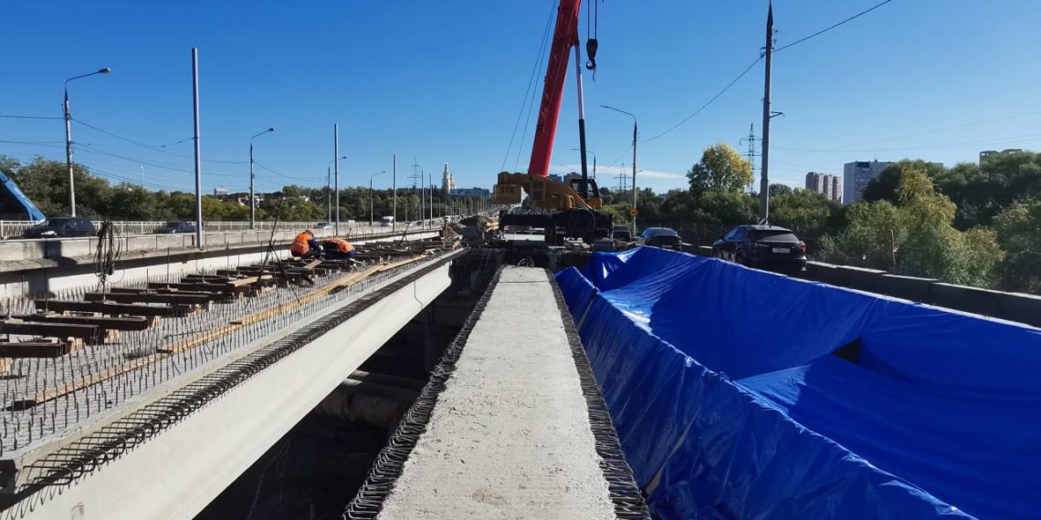 Упавшие балки не повлияли на ход реконструкции Минаевского моста в Ульяновске