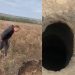 Огромную бездонную воронку нашёл в поле житель Ульяновской области — видео