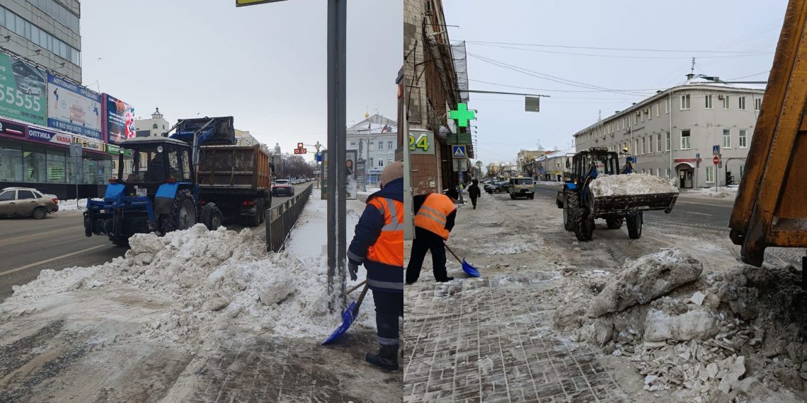За ночь из центра Ульяновска вывезли 50 самосвалов снега