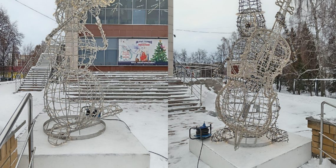 У «Современника» в Ульяновске установили снеговиков-музыкантов