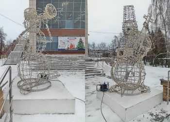 У «Современника» в Ульяновске установили снеговиков-музыкантов