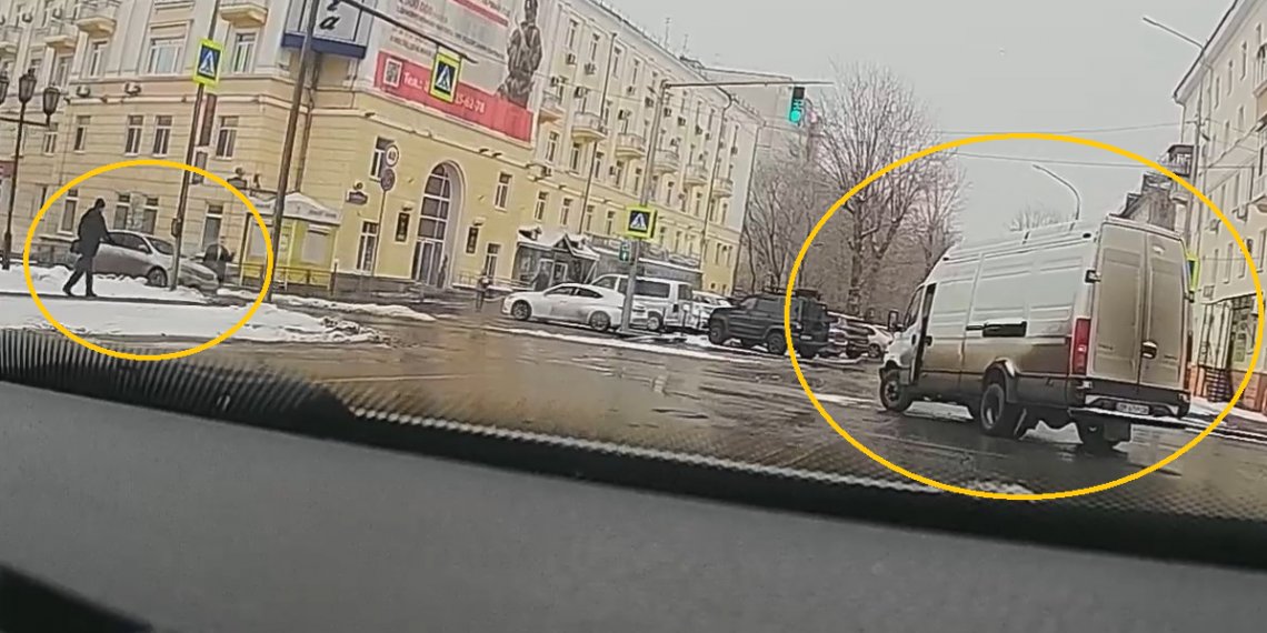 Iveco и Toyota столкнулись в центре Ульяновска у гостиницы «Волга»