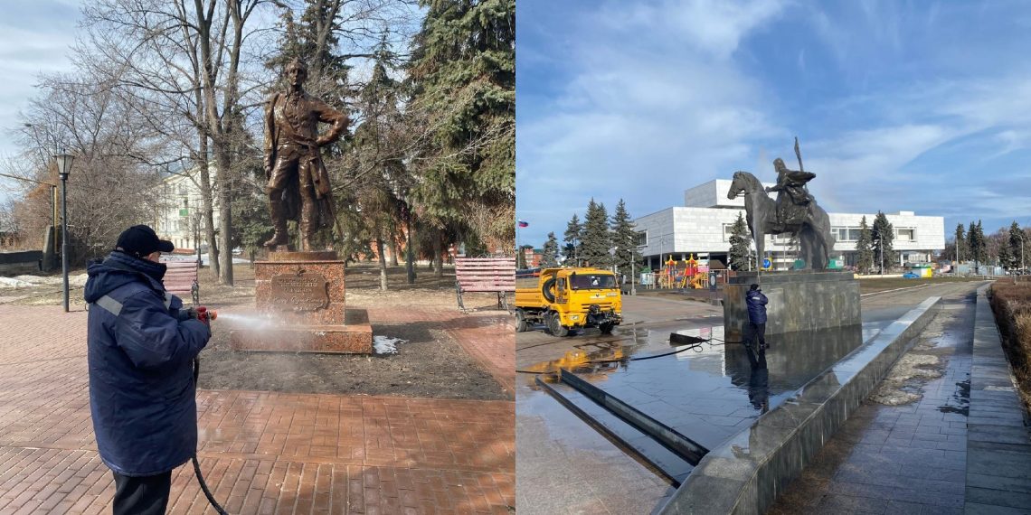 Ульяновский горзеленхоз отмыл от грязи Карла Маркса, Влюблённых и других