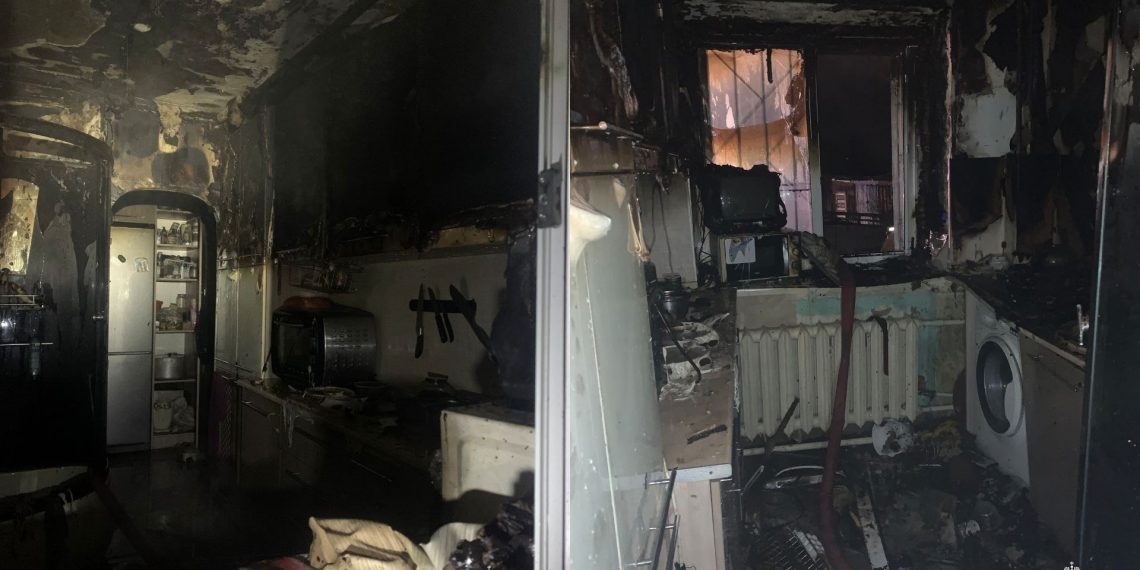 На пожаре в Киндяковке пострадала женщина