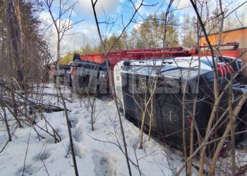 Автовоз с иномарками опрокинулся в Ульяновской области