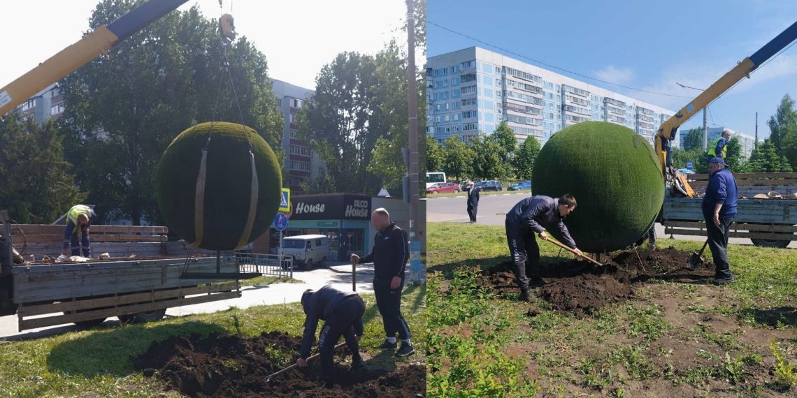 «Зелёный глобус» украсил Заволжье: в Ульяновске появился новый арт-объект