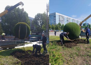 «Зелёный глобус» украсил Заволжье: в Ульяновске появился новый арт-объект