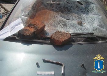 В Димитровграде мужчина топором и кирпичами разгромил «Приору» соседа по гаражу