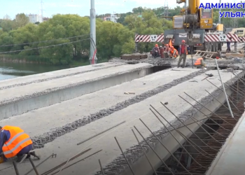 На Минаевском мосту в Ульяновске начался монтаж 60-тонных бетонных балок