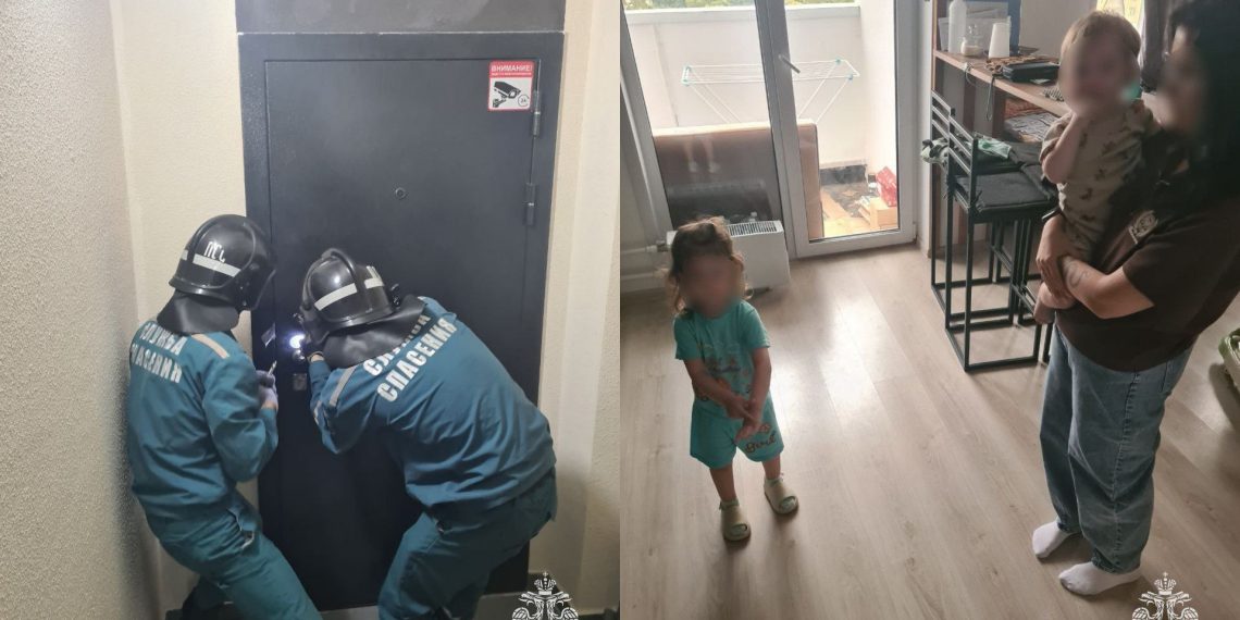 Ульяновские спасатели освободили малышей из запертой квартиры