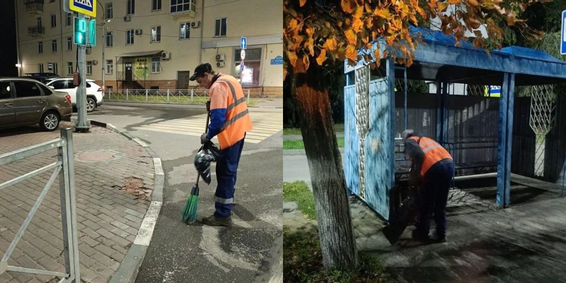 Коммунальщики всю ночь убирали Ульяновск после Дня города