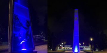 Стелу «Город трудовой доблести» в Ульяновске оснастили дополнительной подсветкой