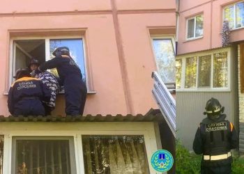 Ульяновские спасатели эвакуировали пожилую женщину с крыши балкона