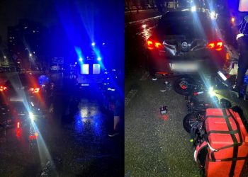 Доставщик еды на электровелосипеде врезался в Opel на улице Полбина