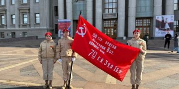 Ульяновские юнармейцы приняли участие в эстафете «Марш Знамени Победы»