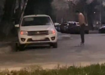 Пинавший машины полураздетый дебошир задержан в Ульяновске