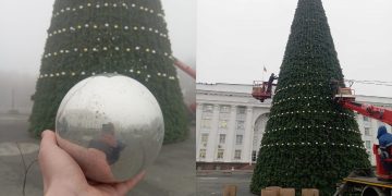 400 шаров и световой шатер: главная ёлка Ульяновска готовится к Новому году