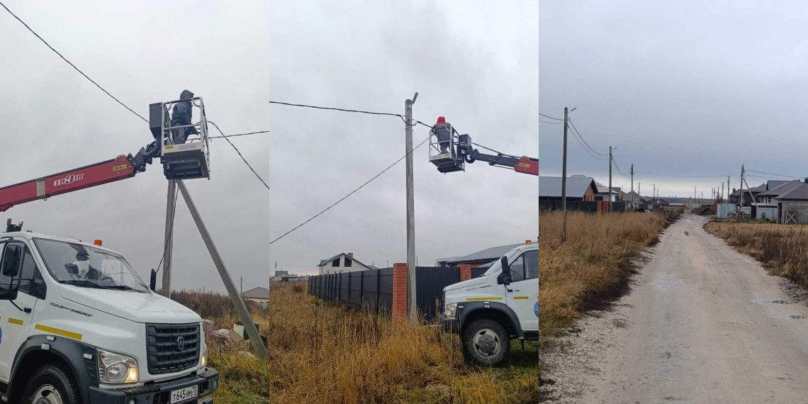На улице Утренней в квартале «Г» установили 12 новых фонарей