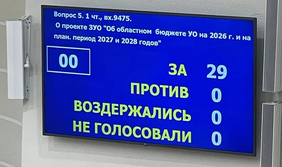 Профицитный бюджет Ульяновской области на 2026 год принят в первом чтении