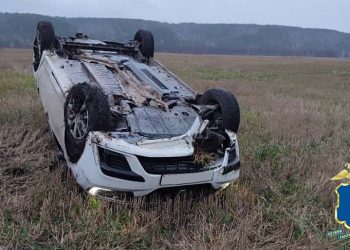 Renault Logan улетел в кювет на трассе в Николаевском районе