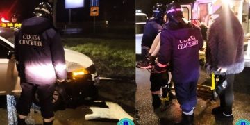 Легковушка с девушкой за рулём врезалась в препятствие на Димитровградском шоссе в Ульяновске